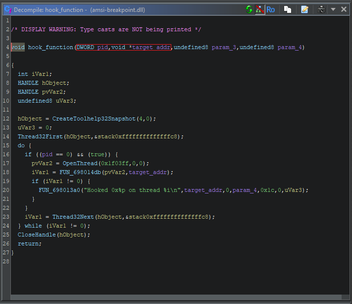 a screenshot of Ghidra showing the decompiler for FUN_69801627